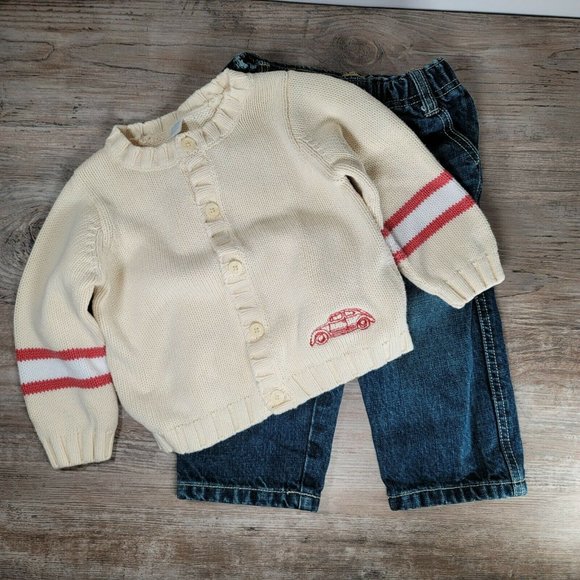 Unbranded Other - Baby Outfit: Jeans & Volkswagen Bug Sweater 18 mos